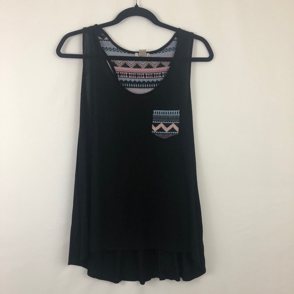 Bozzolo Black Tank with Aztec Details - Picture 2 of 4